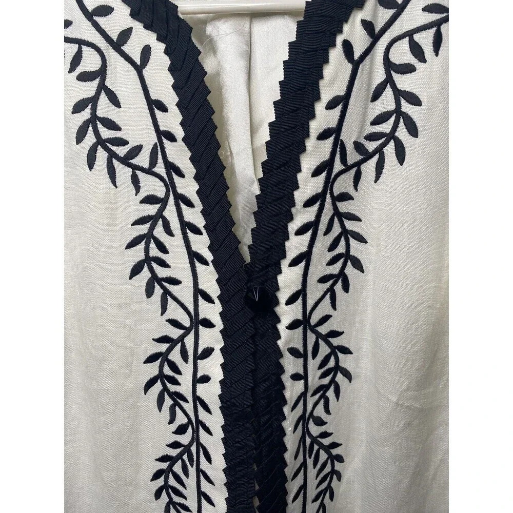 27. Linea Louis Dell olio medium Jacket linen cardigan jacket white Black